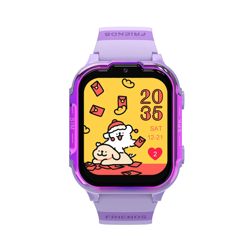 4G Kids GPS Smart Watch Multifunctional Touch Screen Watch with Video Call Camera Alarm Clock Pedometer Purple