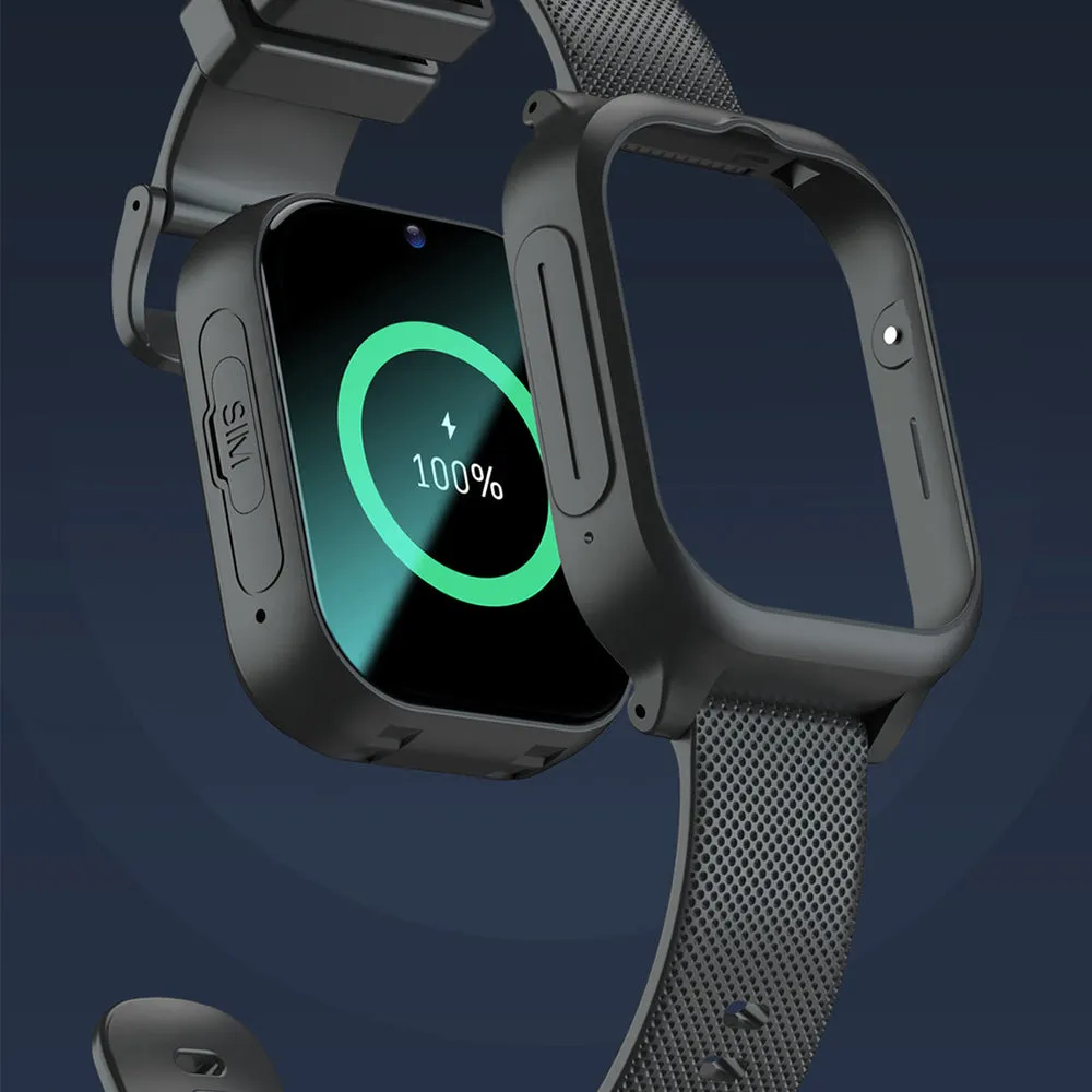 4G Network Kids Smart Watch GPS Positioning Video Call SOS Smartwatch Camera Voice Chat Phone Watch Black