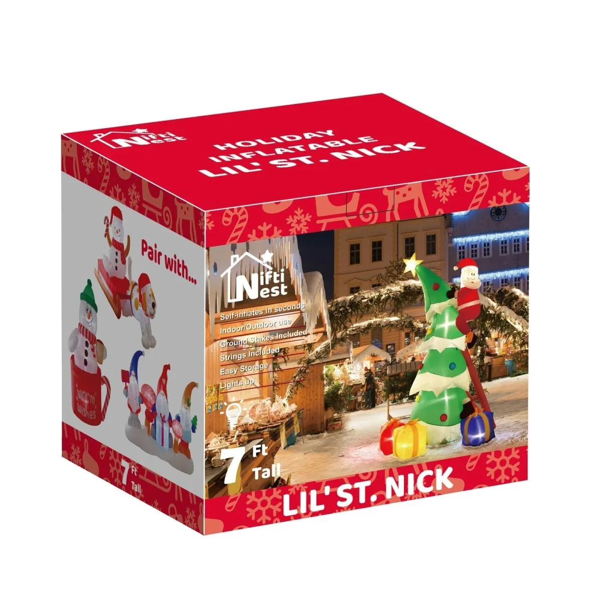 7' Ft Lil' St. Nick Holiday Inflatable