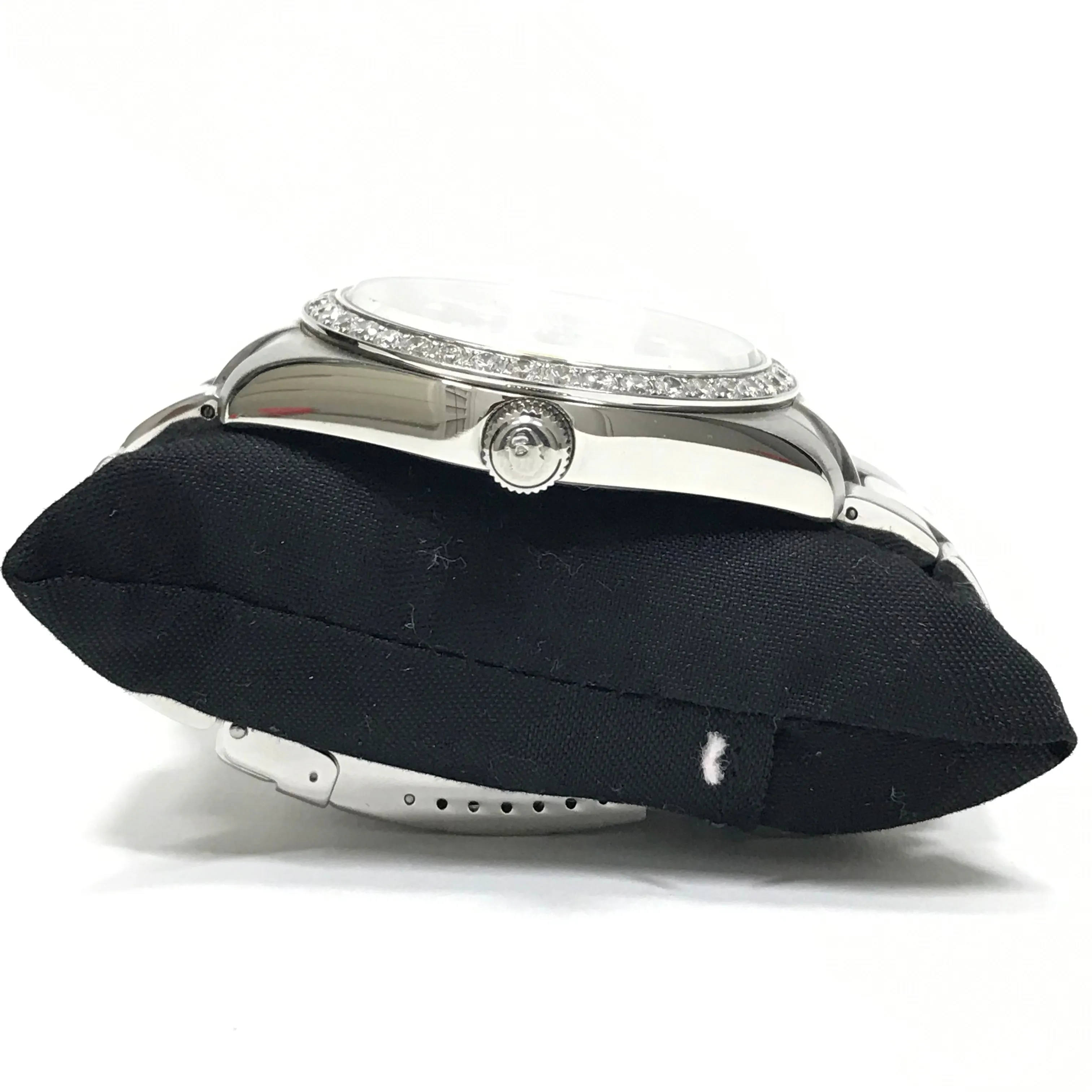 A Bathing Ape Bape Swarovski Crystal Automatic Bapex Big Face Watch Silver