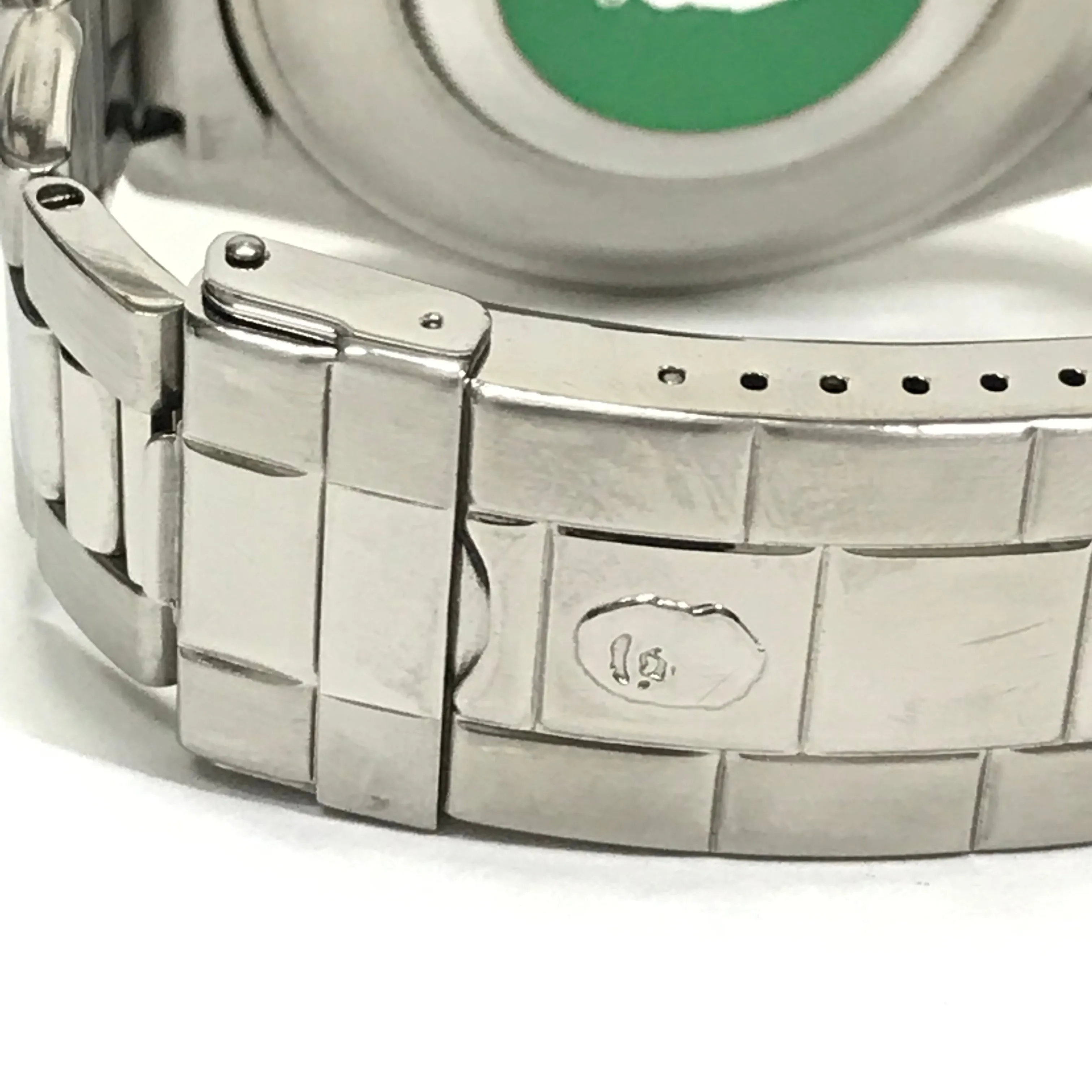 A Bathing Ape Bape Swarovski Crystal Automatic Bapex Big Face Watch Silver