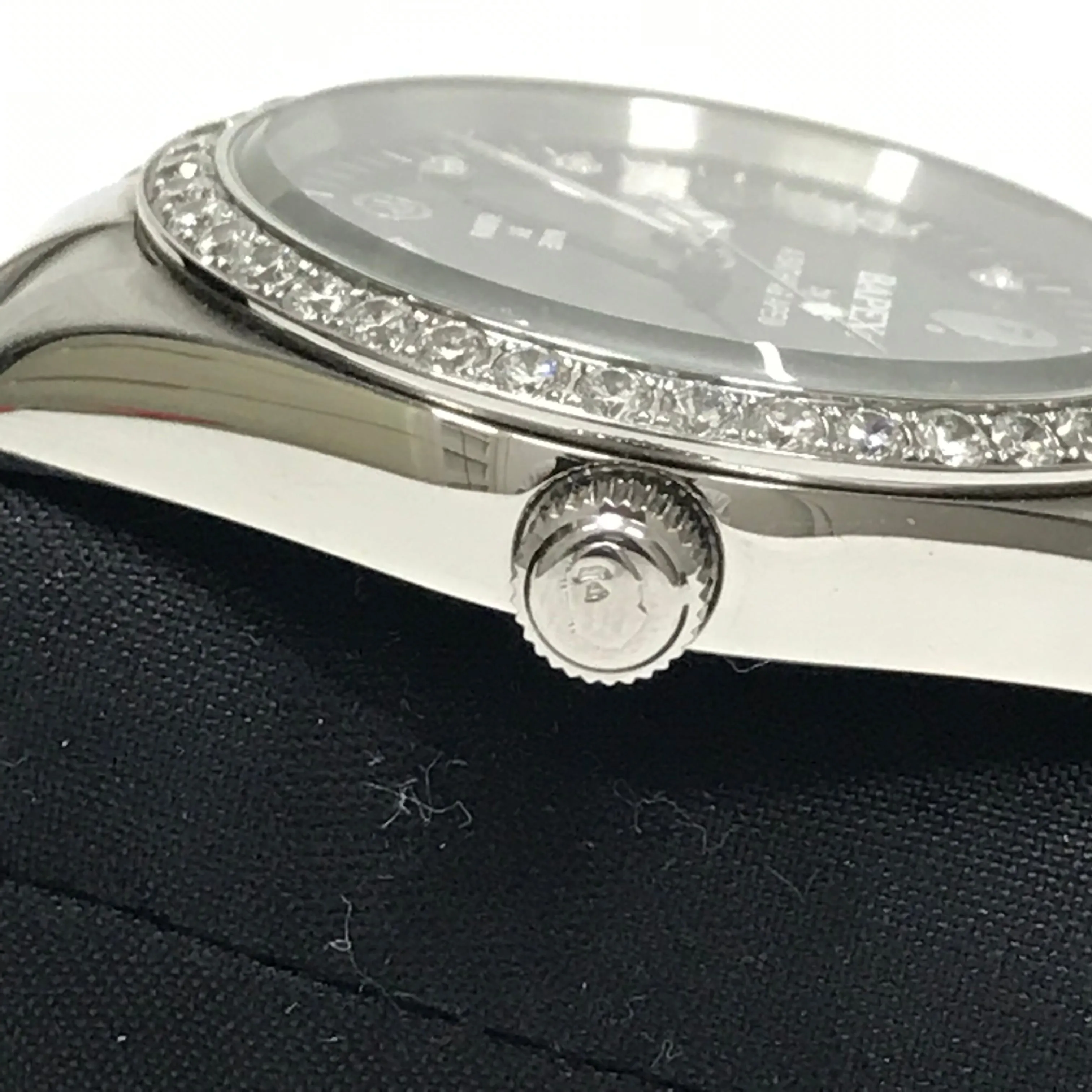 A Bathing Ape Bape Swarovski Crystal Automatic Bapex Big Face Watch Silver
