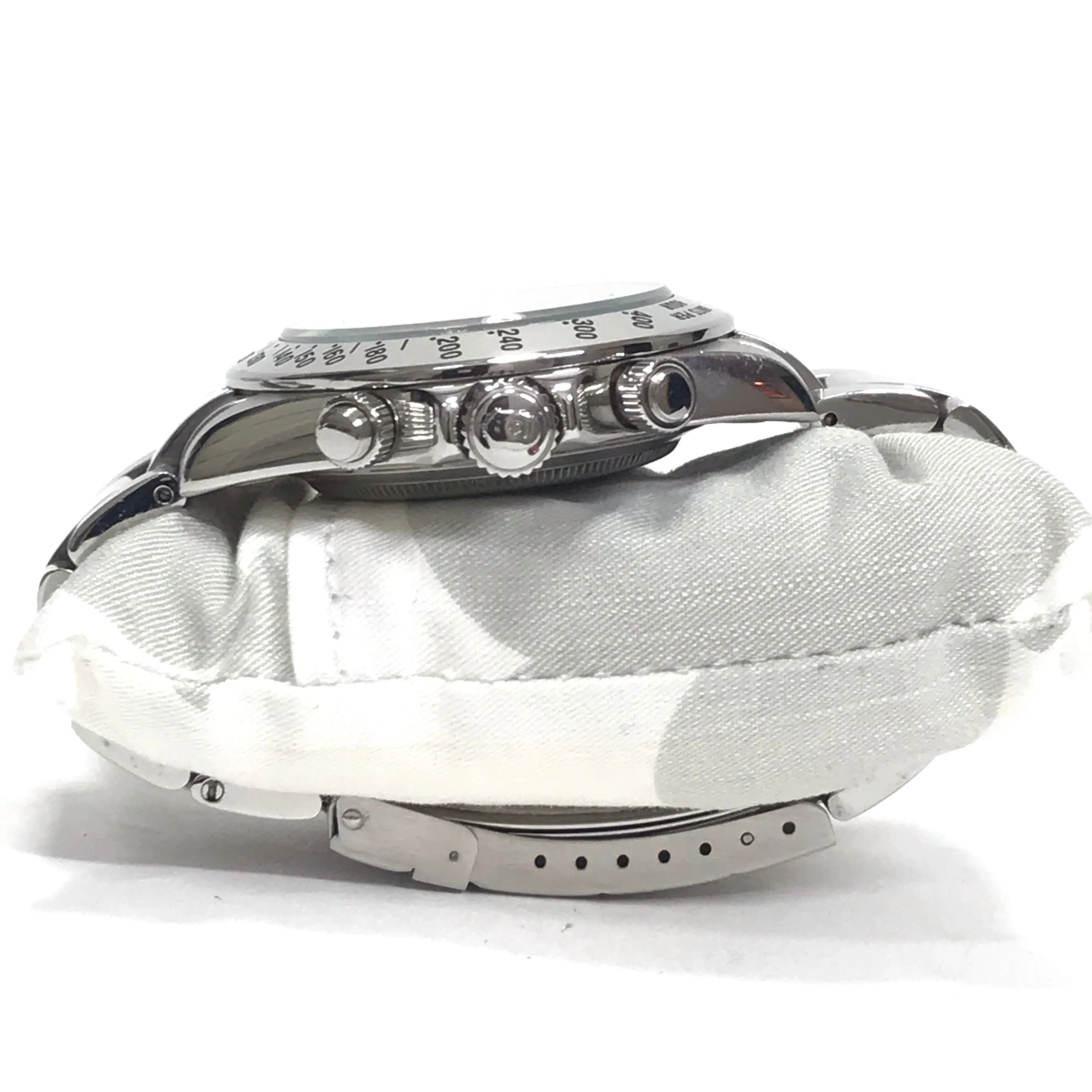 A Bathing Ape Bape Type 3 Camo 'Daytona' Bapex Watch Silver/White