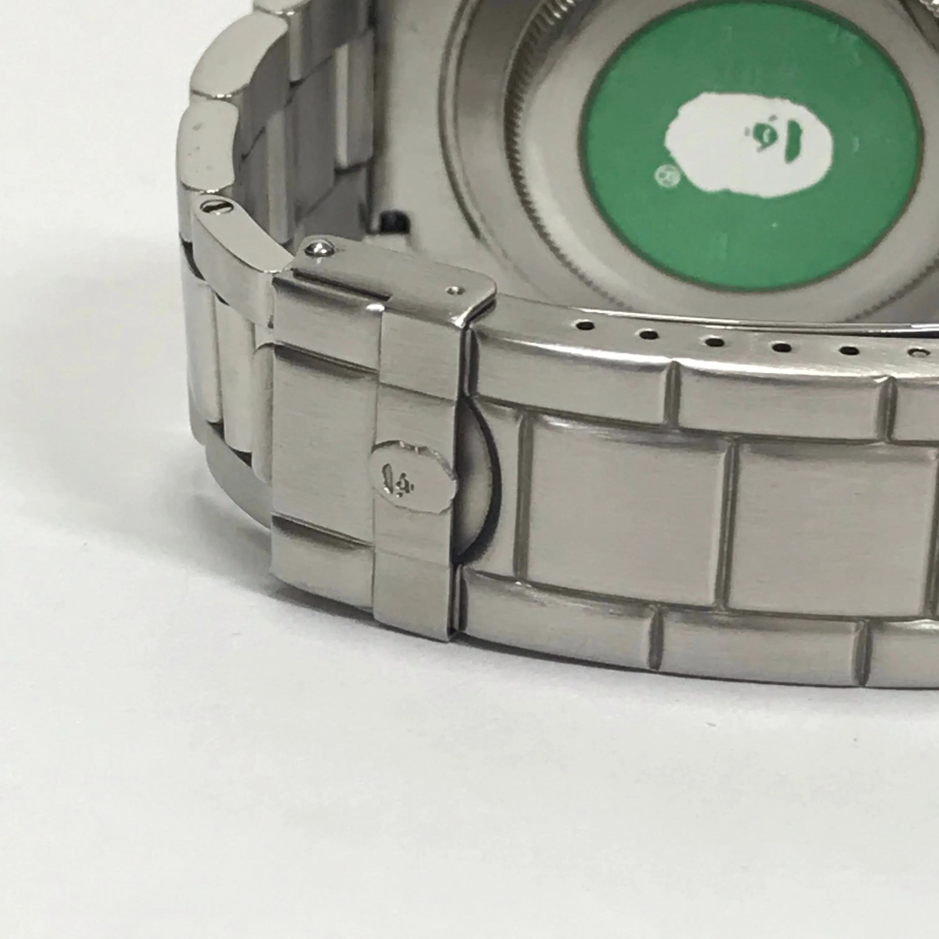 A Bathing Ape Bape Type 3 Camo 'Daytona' Bapex Watch Silver/White
