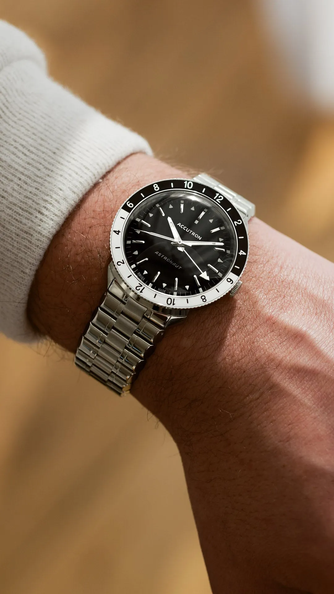 Accutron Astronaut "T" GMT 41mm Black White Watch Limited Re-Edition from 1968