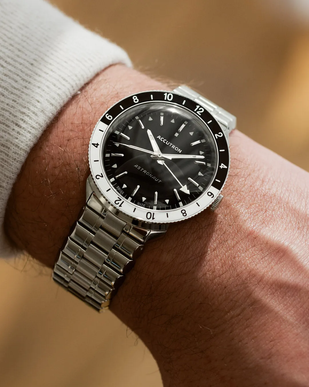 Accutron Astronaut "T" GMT 41mm Black White Watch Limited Re-Edition from 1968