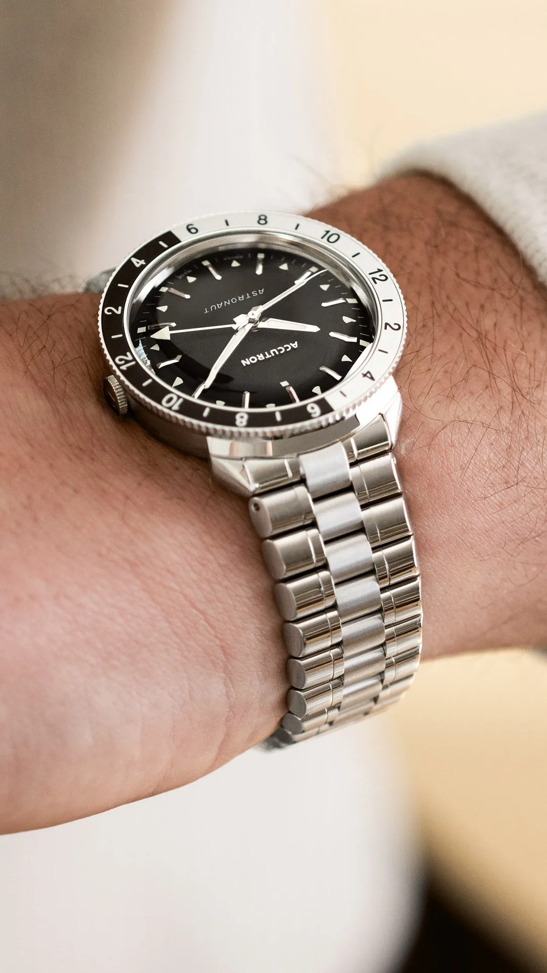 Accutron Astronaut "T" GMT 41mm Black White Watch Limited Re-Edition from 1968