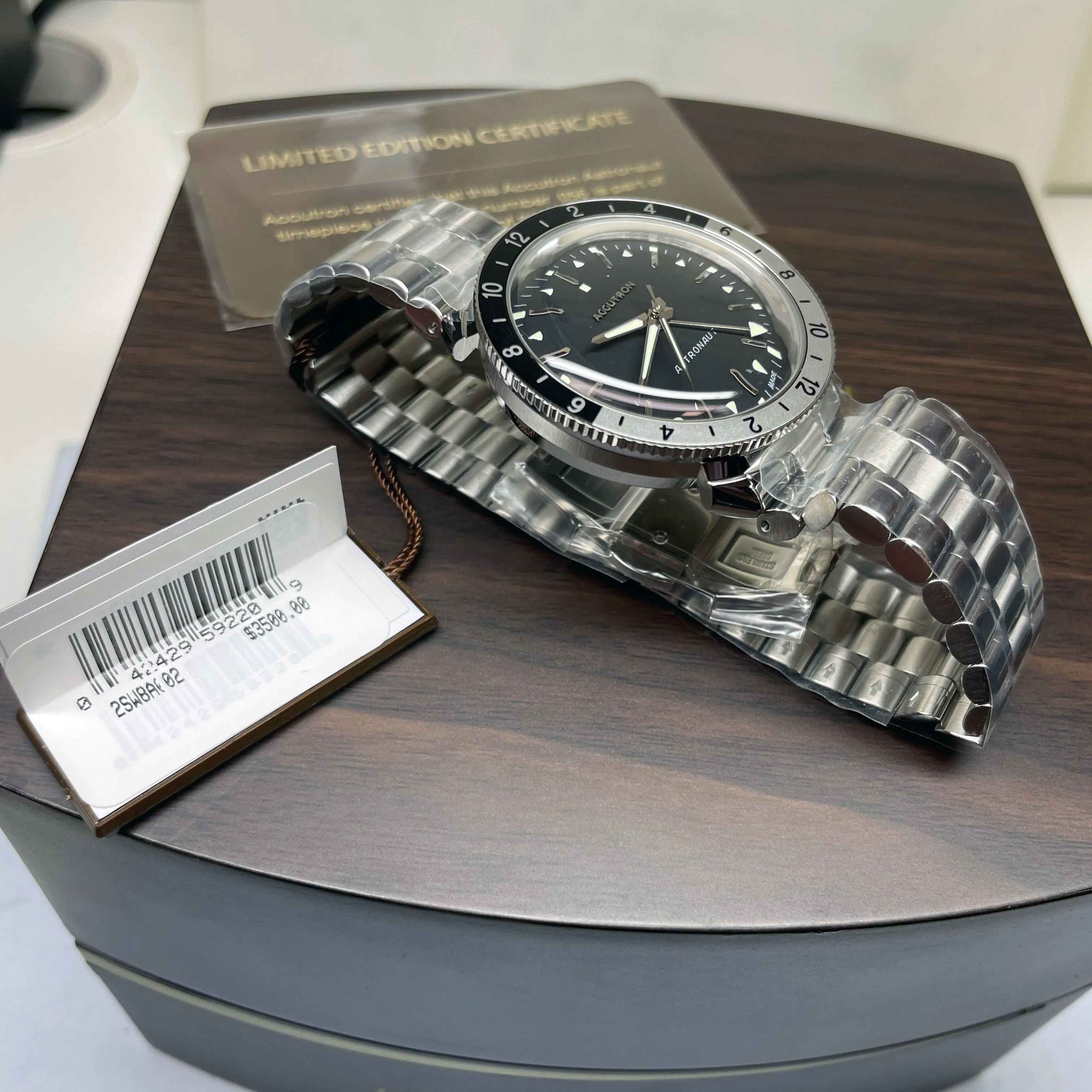 Accutron Astronaut "T" GMT 41mm Black White Watch Limited Re-Edition from 1968