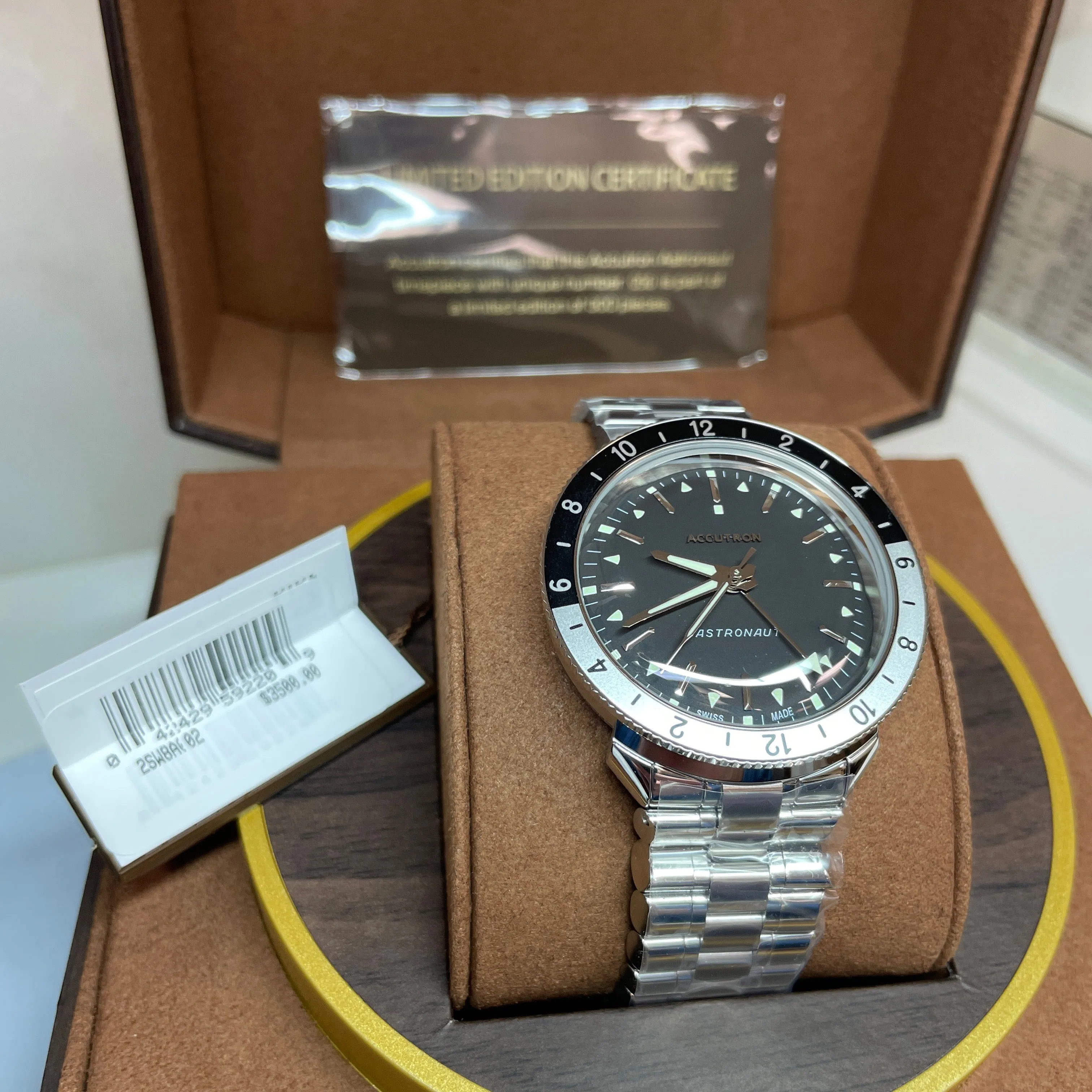Accutron Astronaut "T" GMT 41mm Black White Watch Limited Re-Edition from 1968