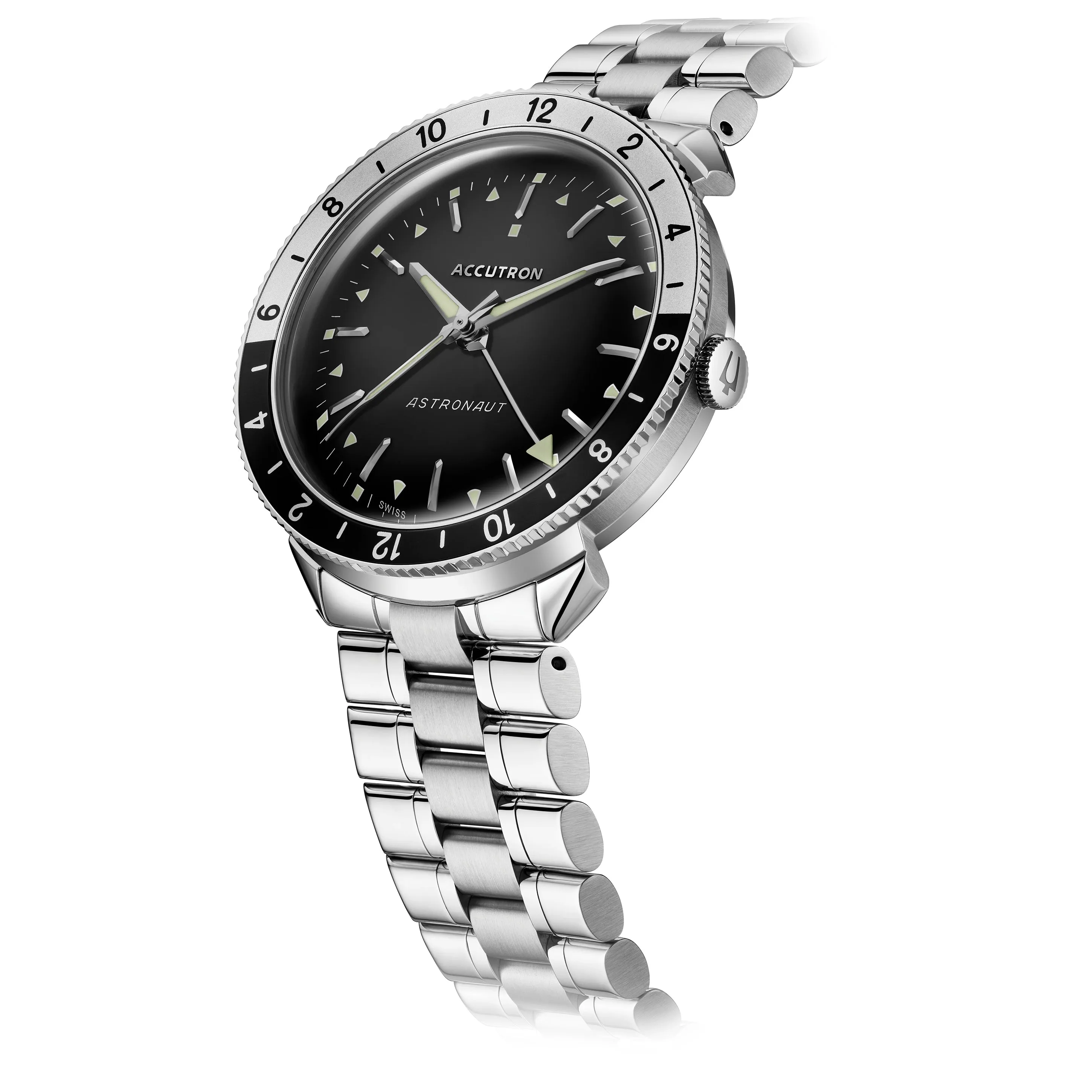 Accutron Astronaut "T" GMT 41mm Black White Watch Limited Re-Edition from 1968