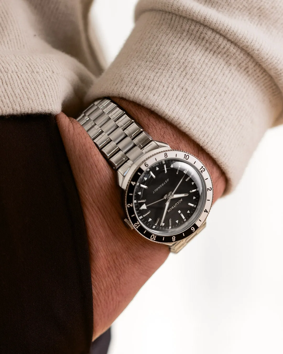 Accutron Astronaut "T" GMT 41mm Black White Watch Limited Re-Edition from 1968