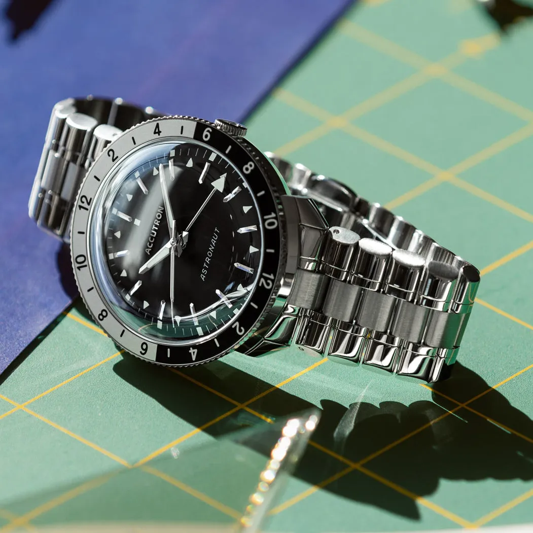 Accutron Astronaut "T" GMT 41mm Black White Watch Limited Re-Edition from 1968