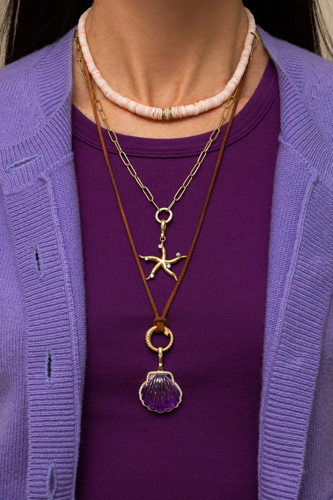 Adjustable Leather Cord | Gold Snake Clasp