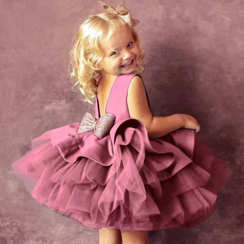 Adorable Big Bowknot Dress for Newborn Baby Girls