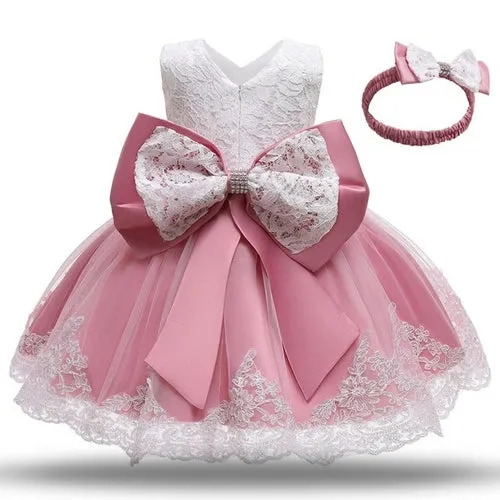 Adorable Big Bowknot Dress for Newborn Baby Girls