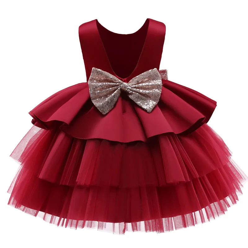 Adorable Big Bowknot Dress for Newborn Baby Girls