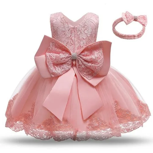 Adorable Big Bowknot Dress for Newborn Baby Girls