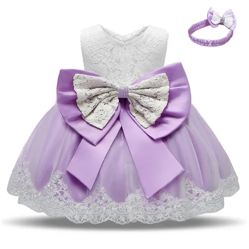 Adorable Big Bowknot Dress for Newborn Baby Girls