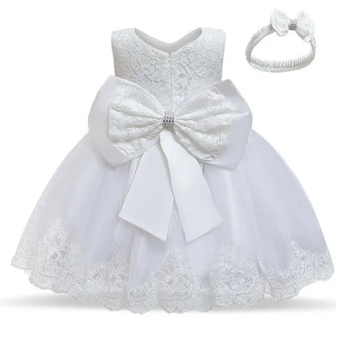 Adorable Big Bowknot Dress for Newborn Baby Girls