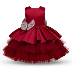 Adorable Big Bowknot Dress for Newborn Baby Girls