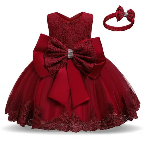 Adorable Big Bowknot Dress for Newborn Baby Girls