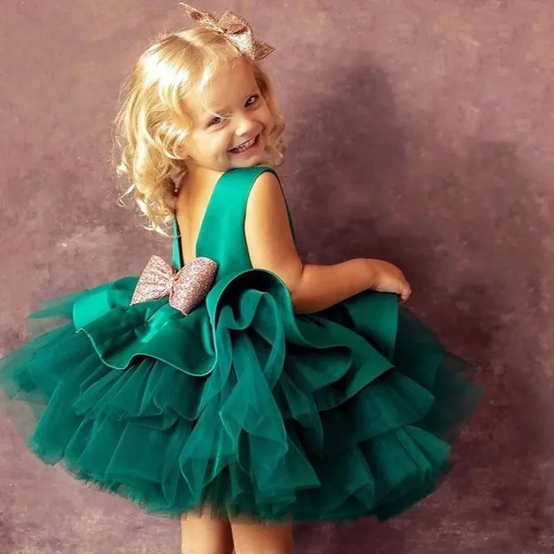 Adorable Big Bowknot Dress for Newborn Baby Girls