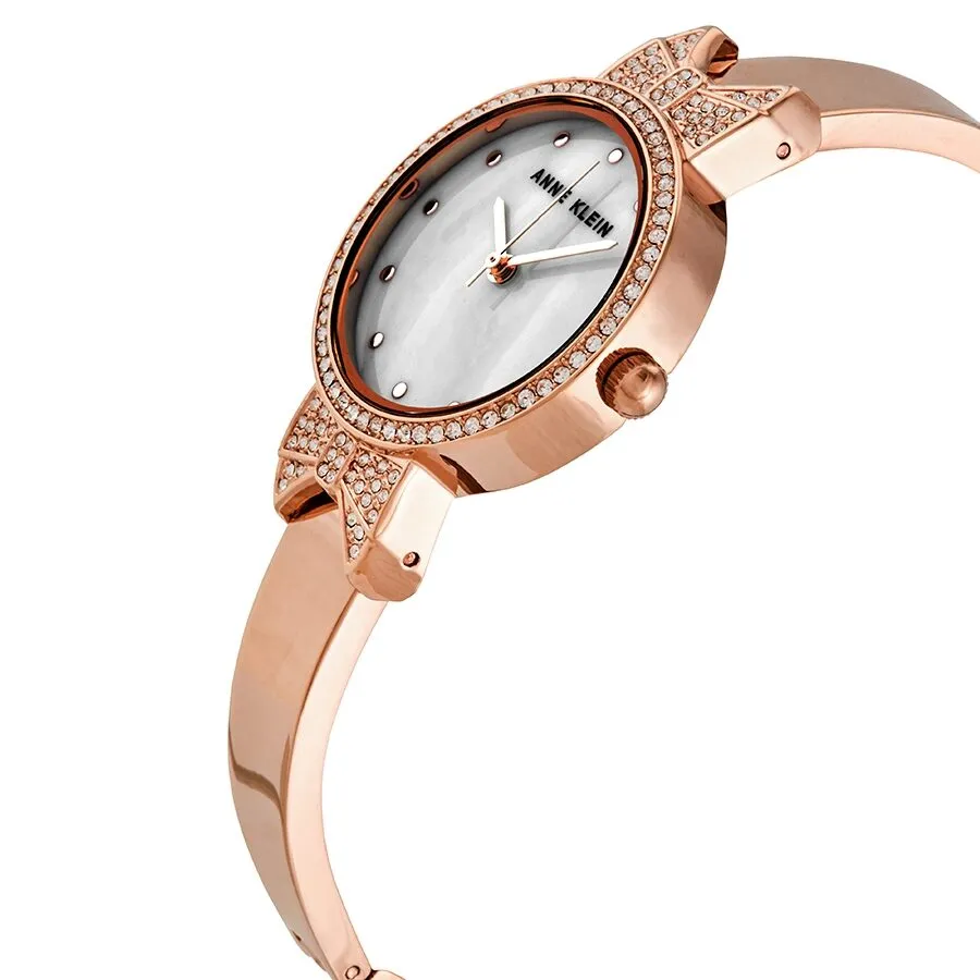 Anne Klein Mother of Pearl Quartz Ladies Watch and Bracelet Set /3362RGST AK/3362RGST