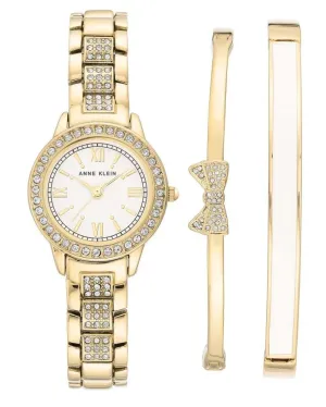 Anne Klein Quartz White Dial Ladies Watch Set AK/3334WHST