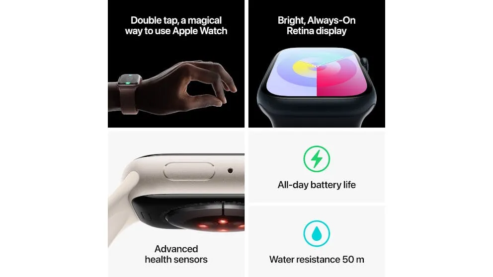 Apple Watch Series 9 41mm (GPS   Cellular) Midnight Aluminium Case with Midnight Sport Band (Opened Never Used)