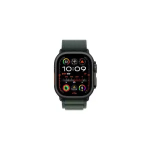 Apple Watch Ultra 2 GPS   Cellular 49mm Black Titanium Case with Dark Green Alpine Loop - Medium - AU Version