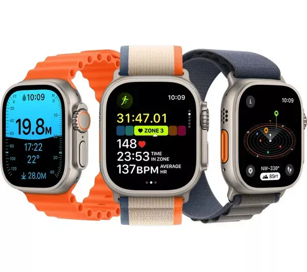 Apple Watch Ultra 2 GPS   Cellular, 49mm Titanium Case with Blue Alpine Loop - Large - Pristine