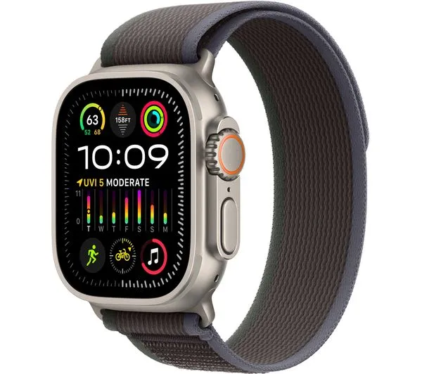 Apple Watch Ultra 2 GPS   Cellular, 49mm Titanium Case with Blue/Black Trail Loop - M/L - Pristine