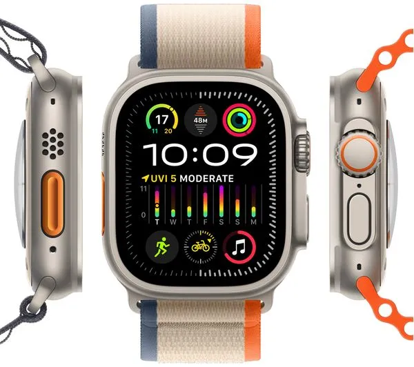 Apple Watch Ultra 2 GPS   Cellular, 49mm Titanium Case with Blue/Black Trail Loop - M/L - Pristine