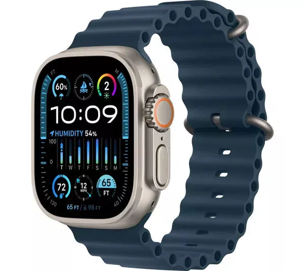Apple Watch Ultra 2 GPS   Cellular Titanium 49MM Blue Ocean Band - Pristine