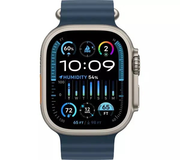 Apple Watch Ultra 2 GPS   Cellular Titanium 49MM Blue Ocean Band - Pristine