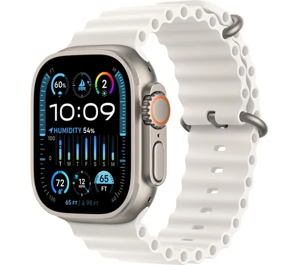 Apple Watch Ultra 2 GPS   Cellular Titanium 49MM White Ocean Band - Pristine