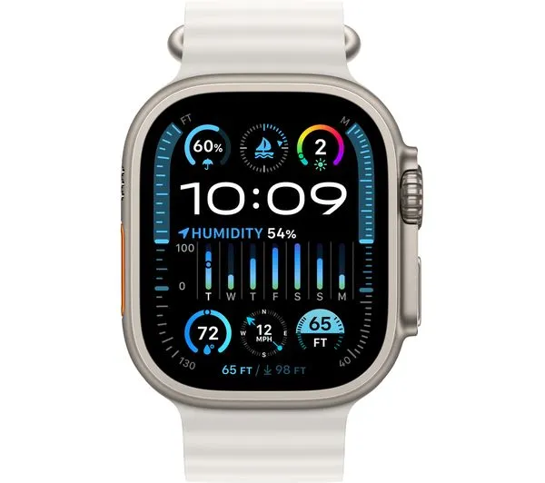 Apple Watch Ultra 2 GPS   Cellular Titanium 49MM White Ocean Band - Pristine