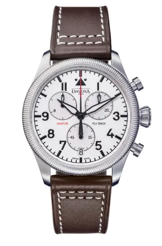 Aviator Fly Back Quartz Chronograph White Men's Pilot Watch 16249915