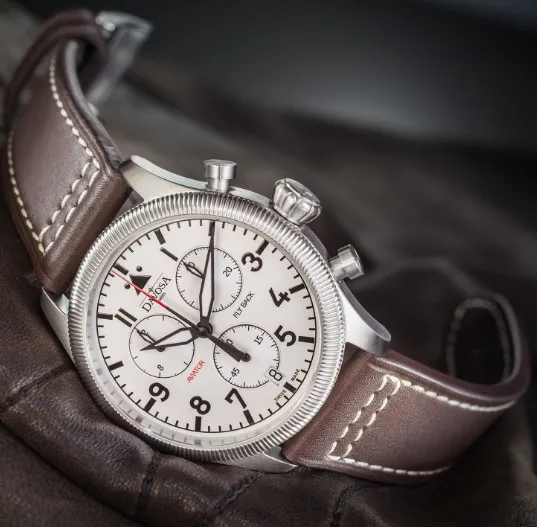 Aviator Fly Back Quartz Chronograph White Men's Pilot Watch 16249915