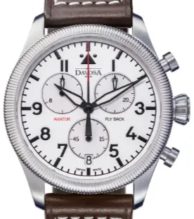 Aviator Fly Back Quartz Chronograph White Men's Pilot Watch 16249915