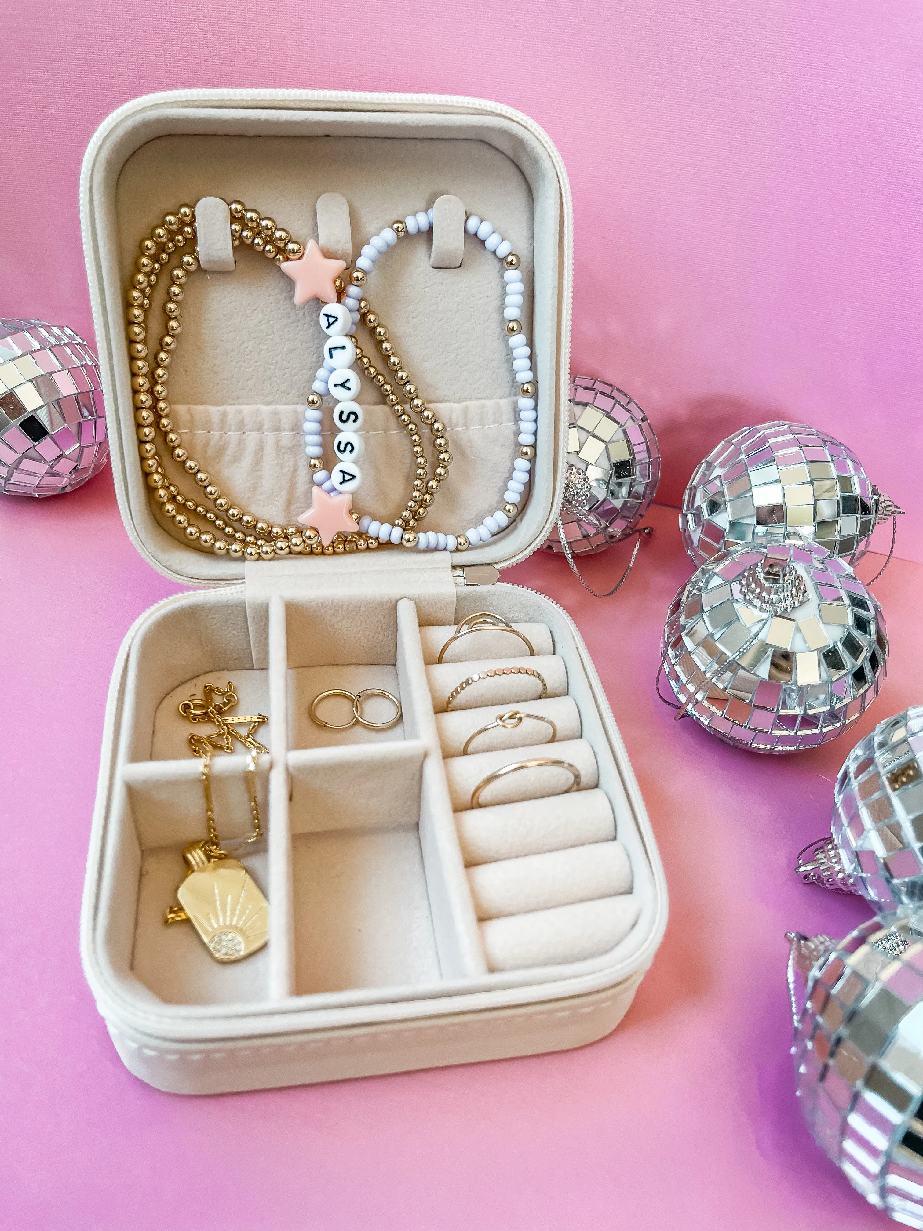 Baby Blue Smiley Jewelry Case
