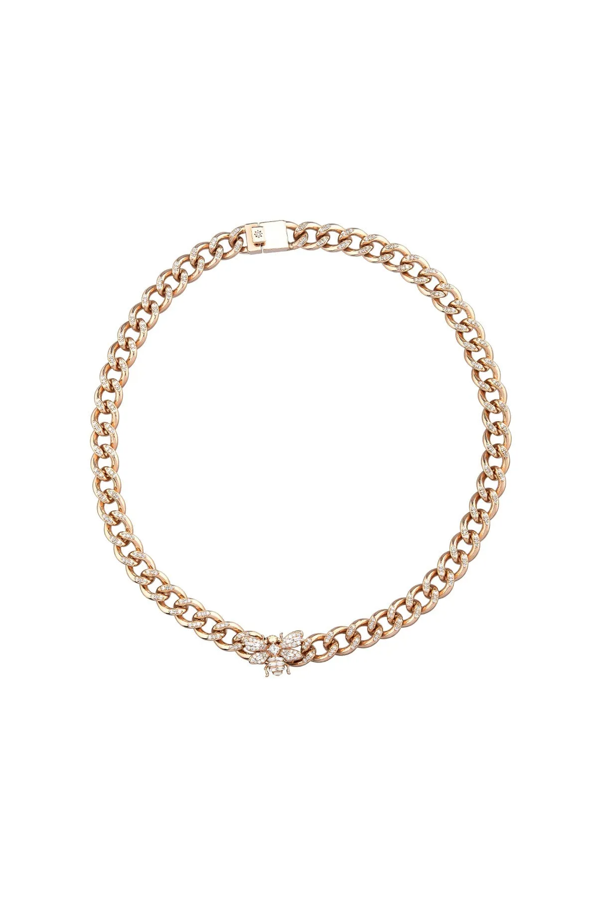 BEE GODDESS | 14K YELLOW GOLD QUEEN BEE DIAMOND CHAIN NECKLACE