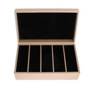 Beige Dauphine Leather Jewelry Accessory Case