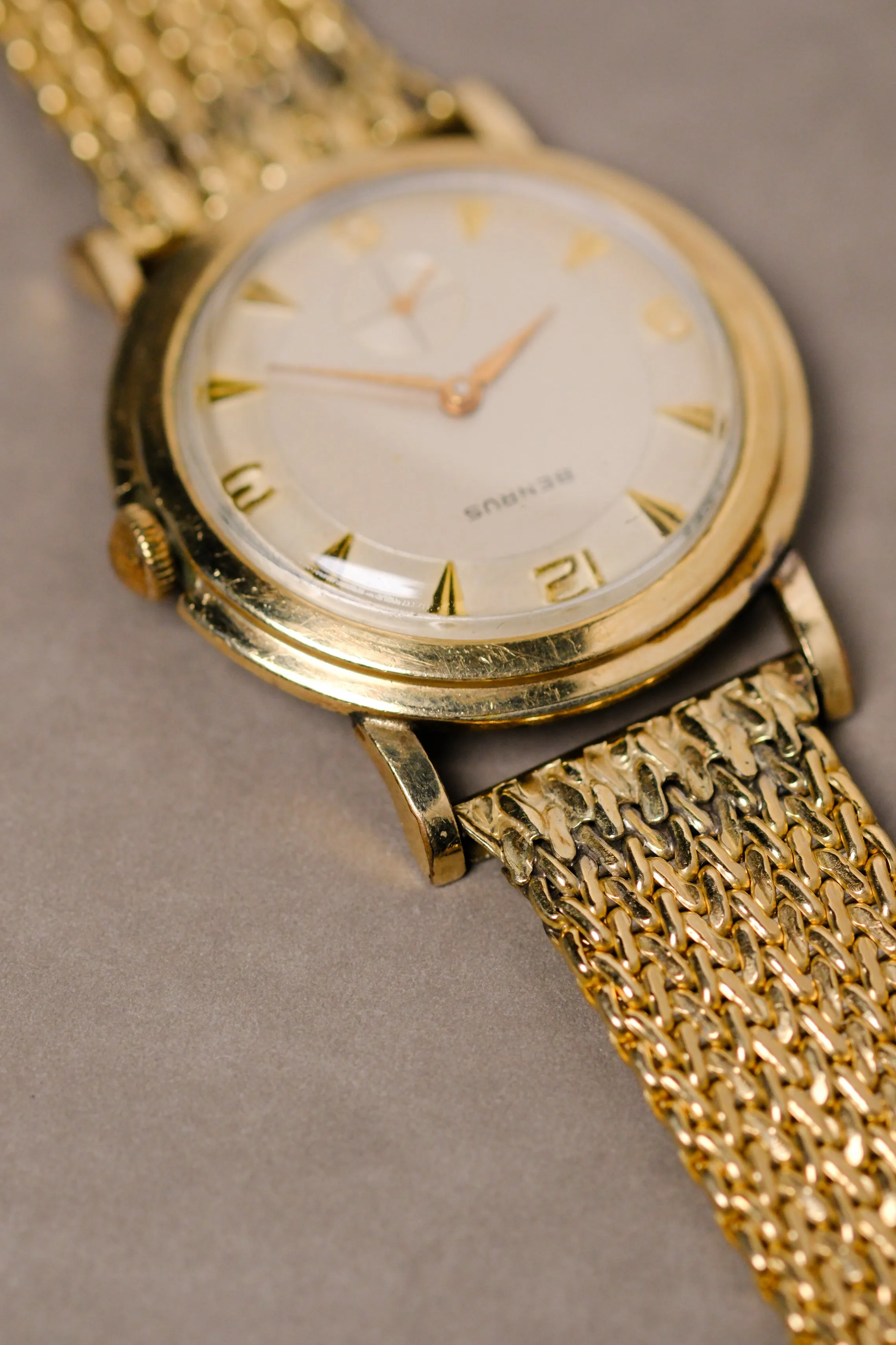 Benrus Jumbo 35 mm 10k Watch w/ Original Band - 1956