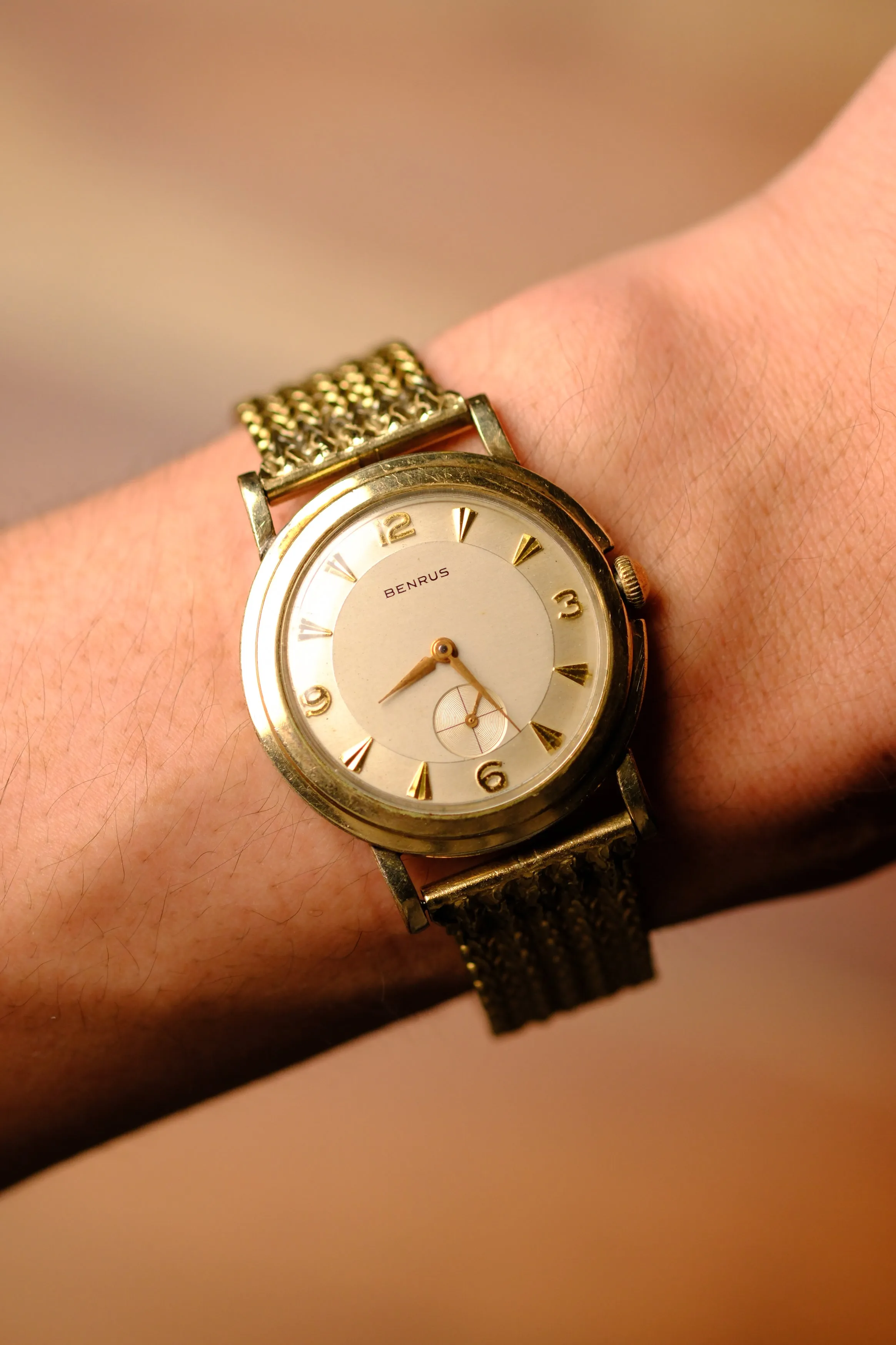 Benrus Jumbo 35 mm 10k Watch w/ Original Band - 1956