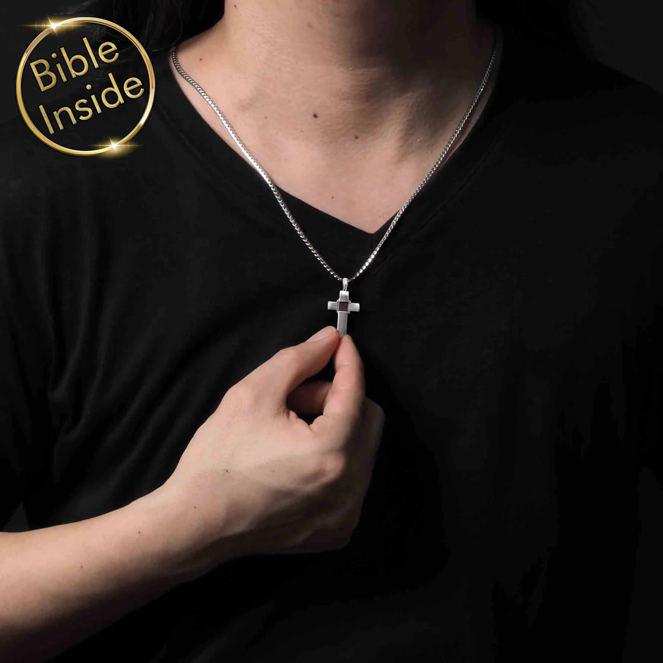 Bible On Jewelry: Nano Bible - Pure Cross Pendant (22mm)