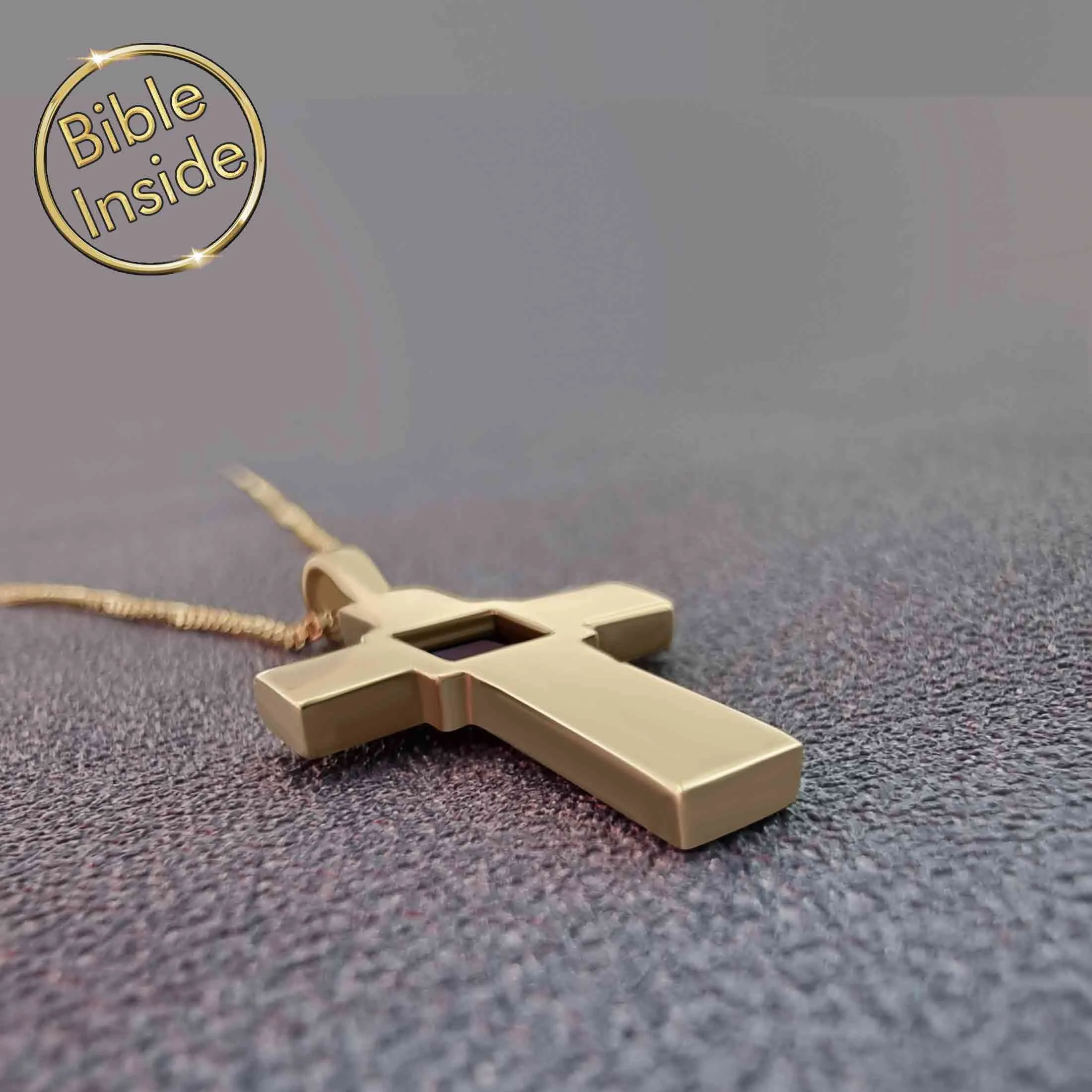 Bible On Jewelry: Nano Bible - Pure Cross Pendant (22mm)
