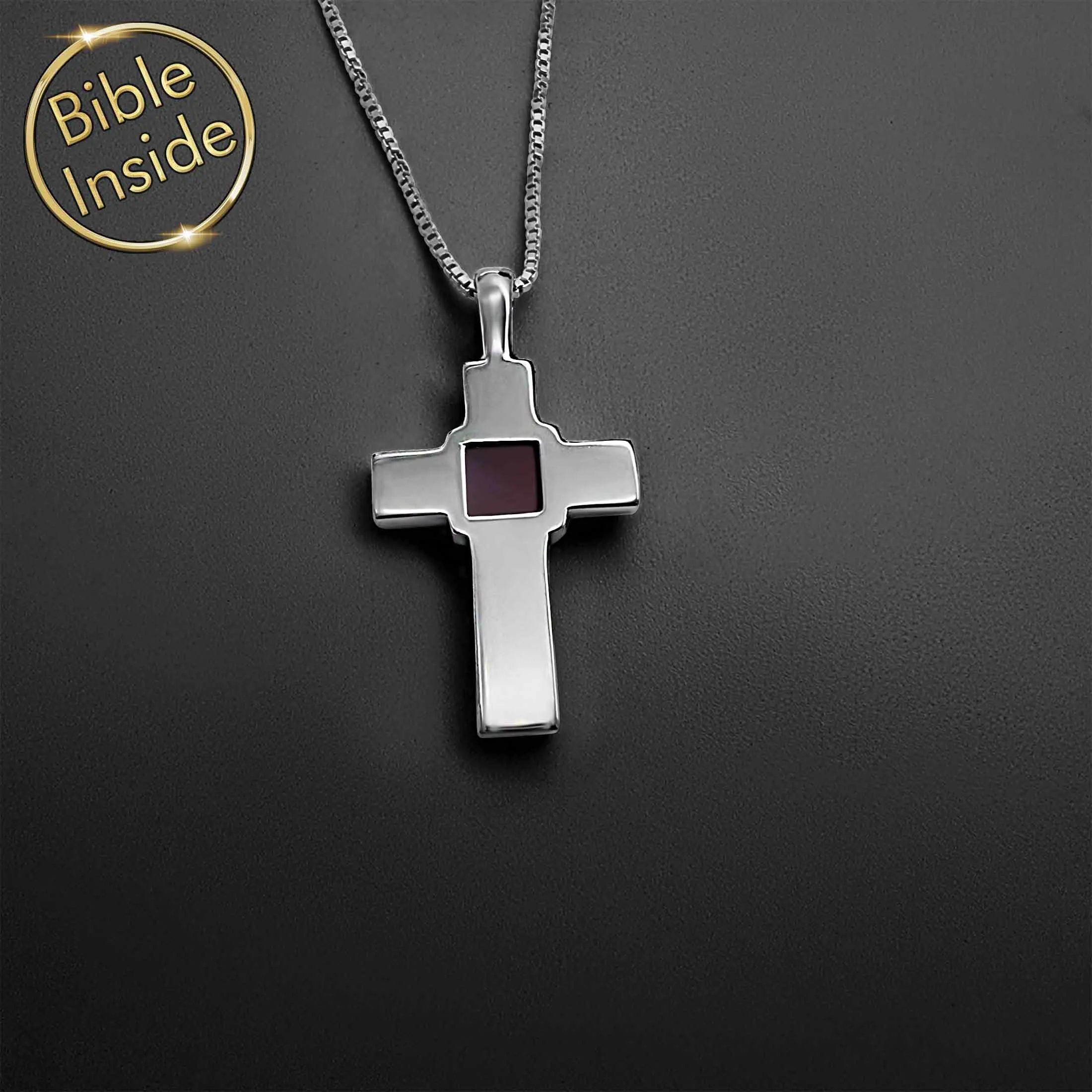 Bible On Jewelry: Nano Bible - Pure Cross Pendant (22mm)