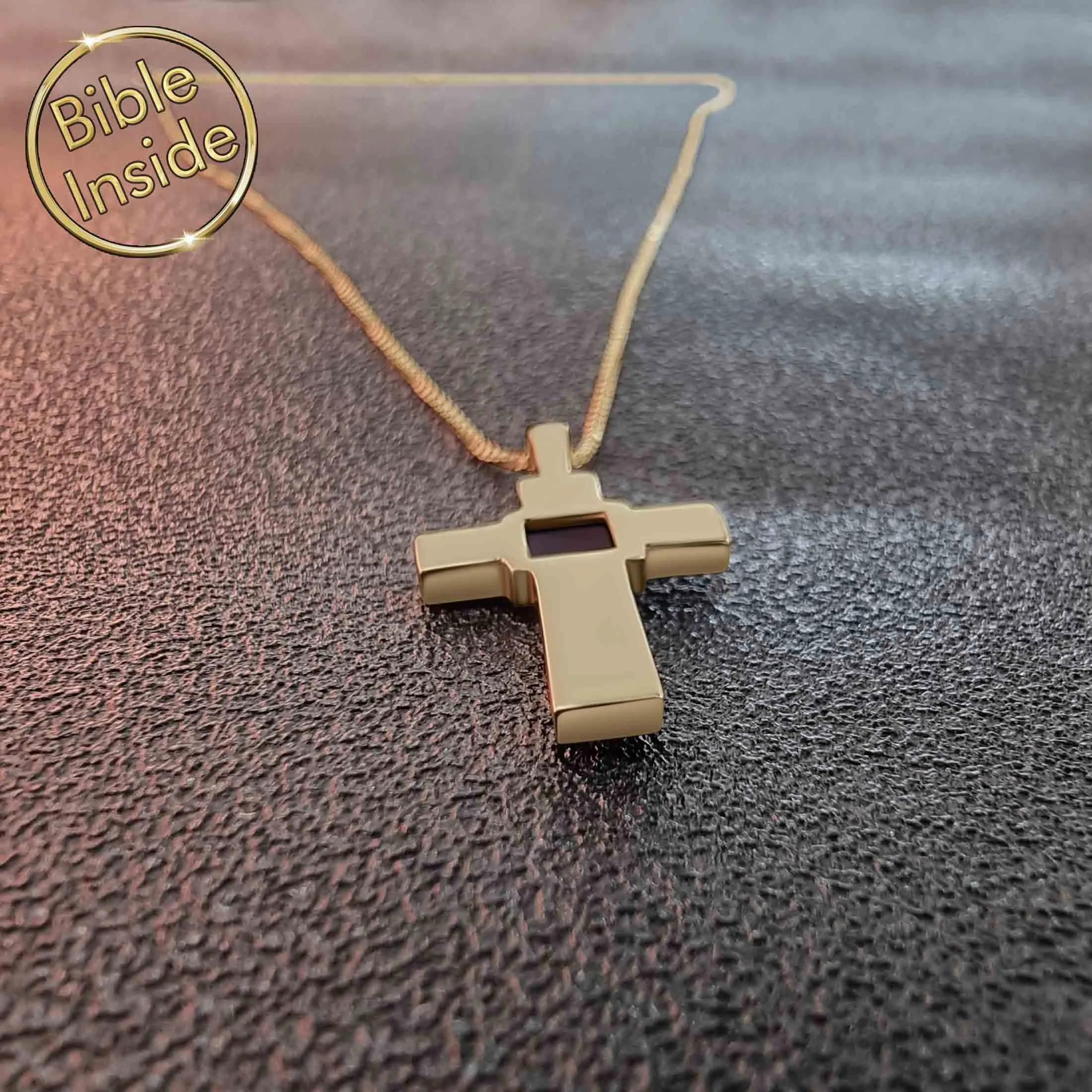 Bible On Jewelry: Nano Bible - Pure Cross Pendant (22mm)