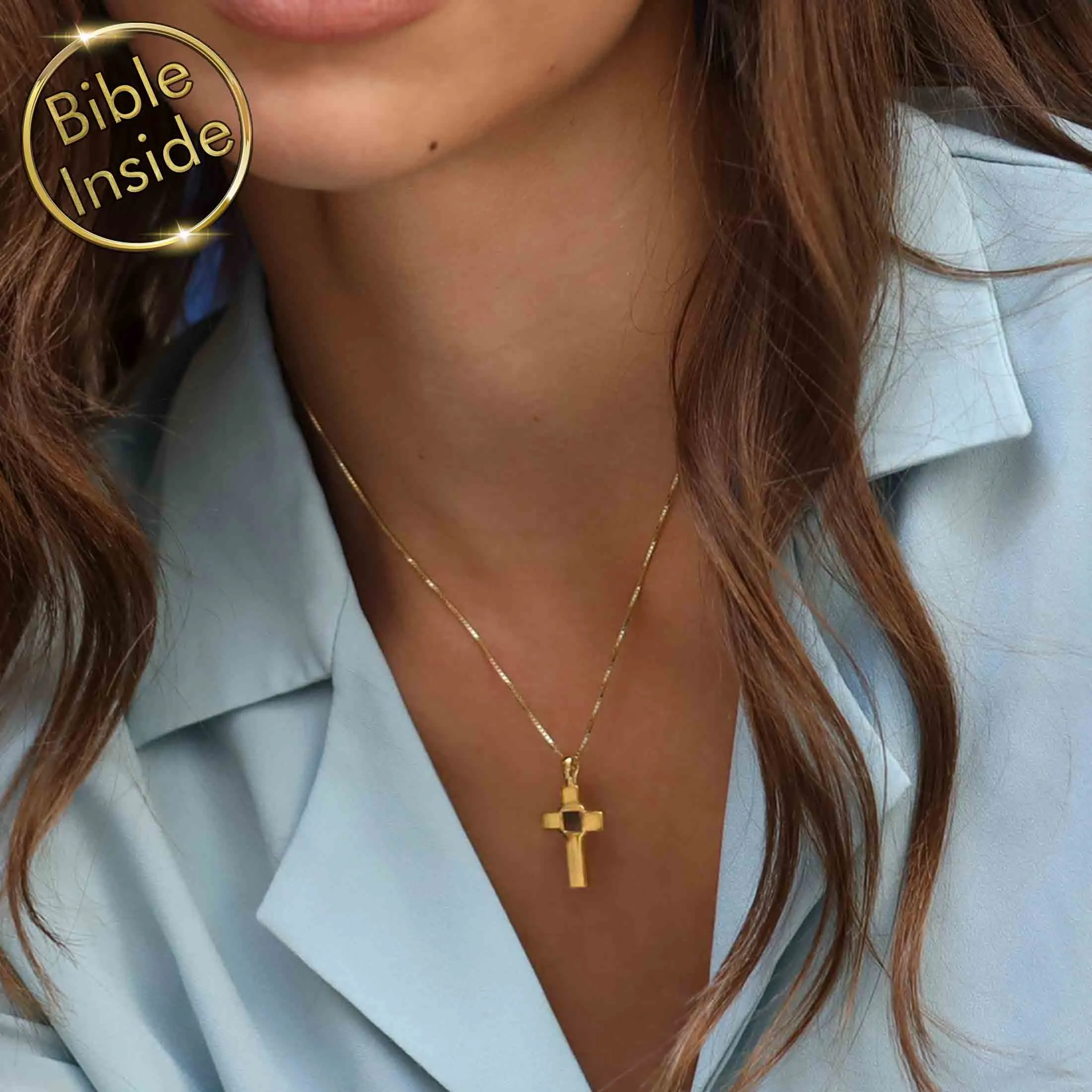 Bible On Jewelry: Nano Bible - Pure Cross Pendant (22mm)